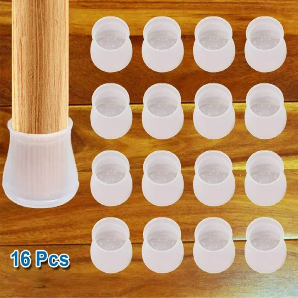 16*Silicone Chair Furniture Leg Feet Protective Table Cap Cover Pad Non-slip Various Shapes Prevents Scratches 40*30mm No Traces