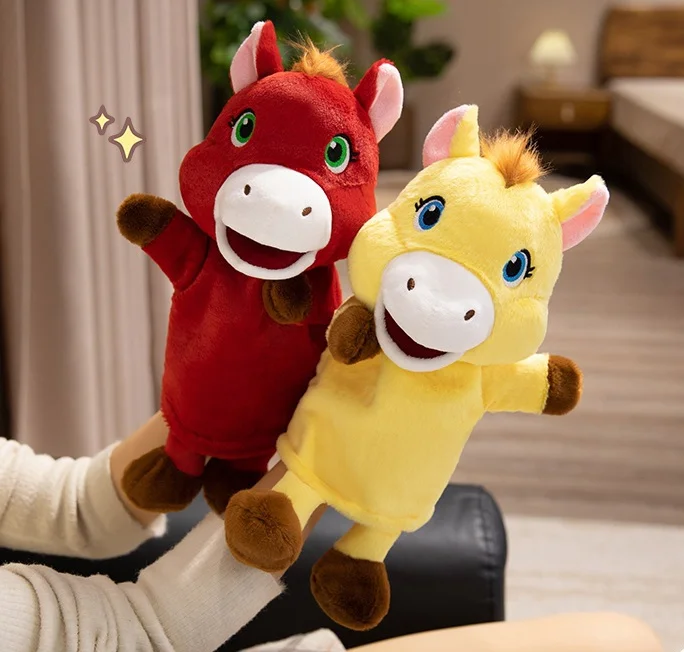 لطيف المهر دمية اليد سنة الحصان ألعاب من نسيج مخملي محظوظ الحصان دمية الأطفال رفيق هدية التعليم المبكر لعبة H2 #4