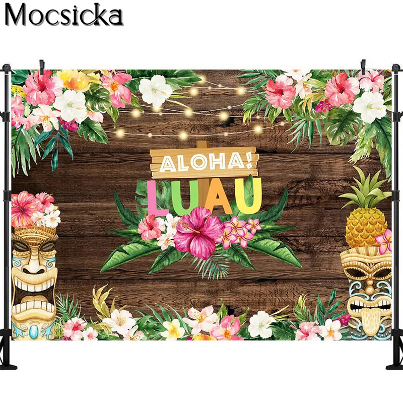 ピンクのフラミンゴの女の子の写真,1歳の誕生日の写真の背景,トロピカルグリーンの葉の花,パイナップルの写真アクセサリー