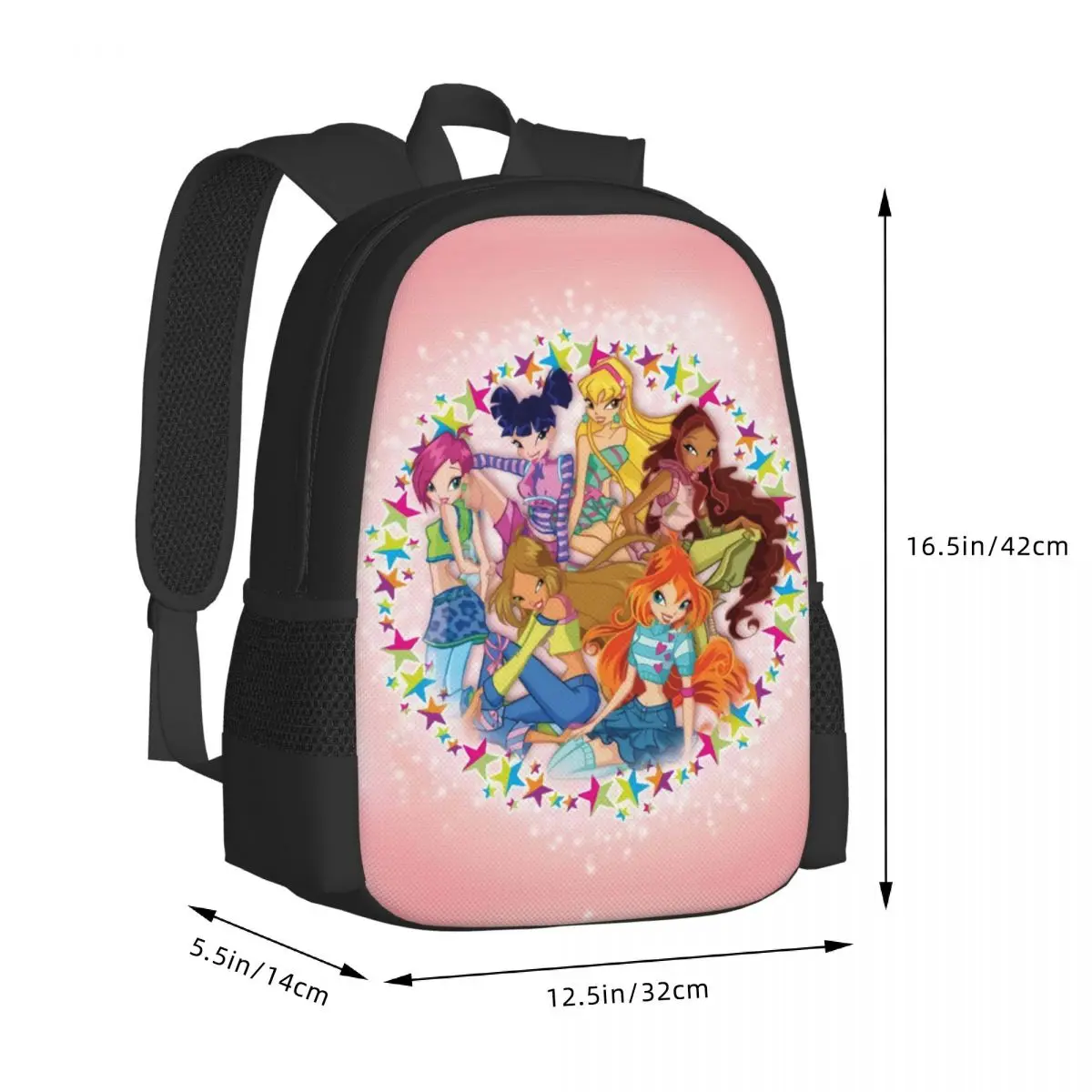 Cartoon Winx Saga Club Travel Laptop Backpack, Business College School Computer Bag Gift for Men & Women