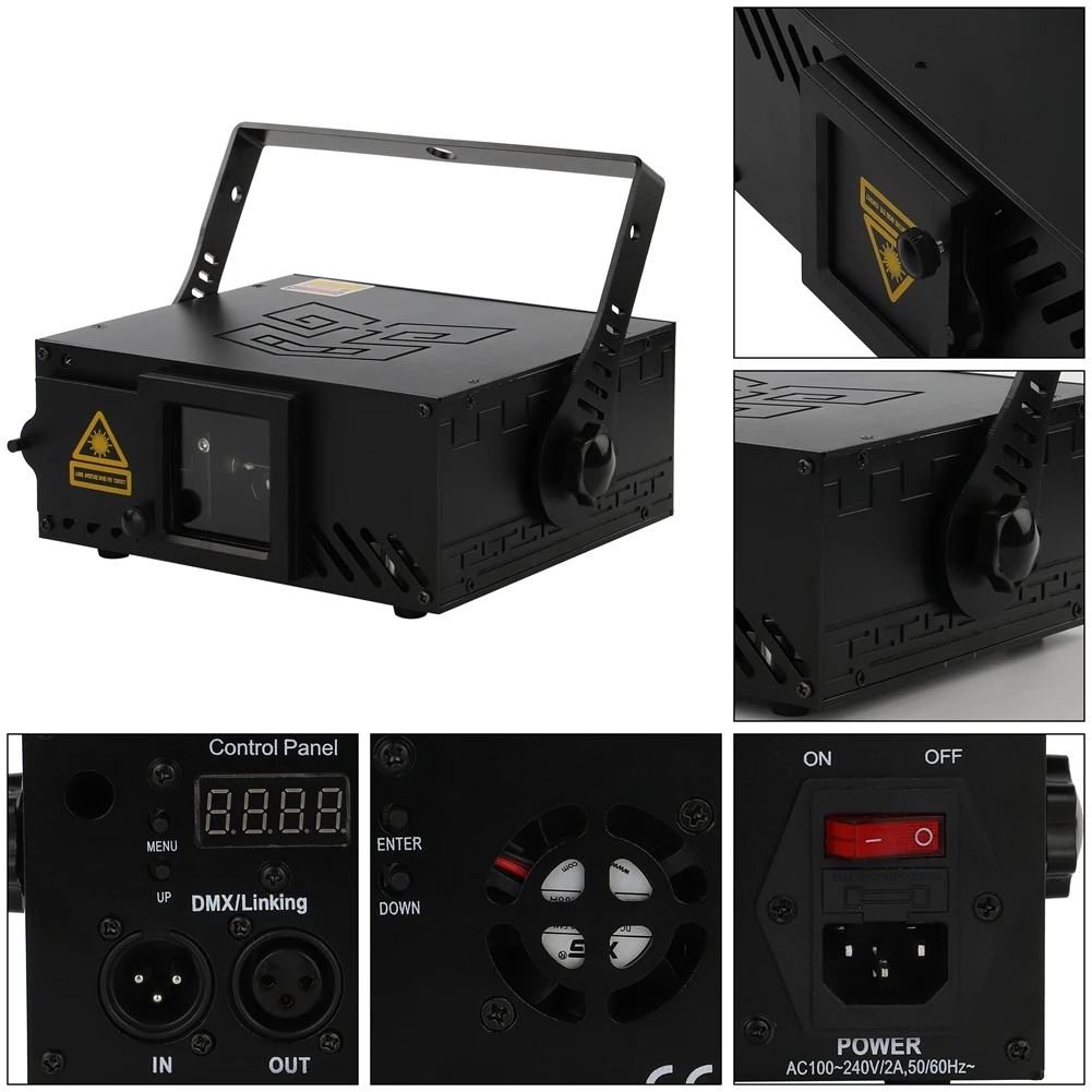 U'King Animation Effect Laser Light Stage Effect Lighting Remote Control 6CH/34CH DMX512 Sound Control Projector for DJ Disco