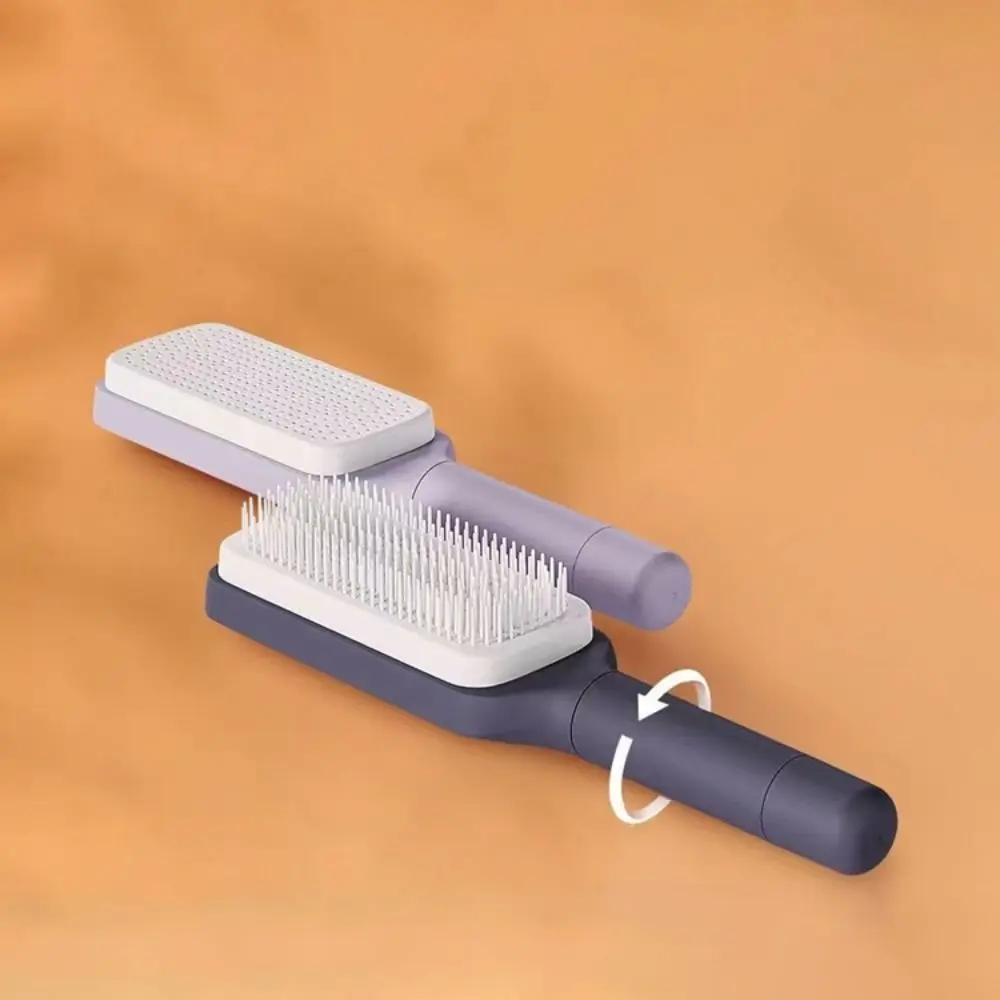 

Портативная расческа для волос с подушкой безопасности, самоочищающаяся антистатическая щетка для волос, телескопические вращающиеся ручки, массажная расческа для женщин