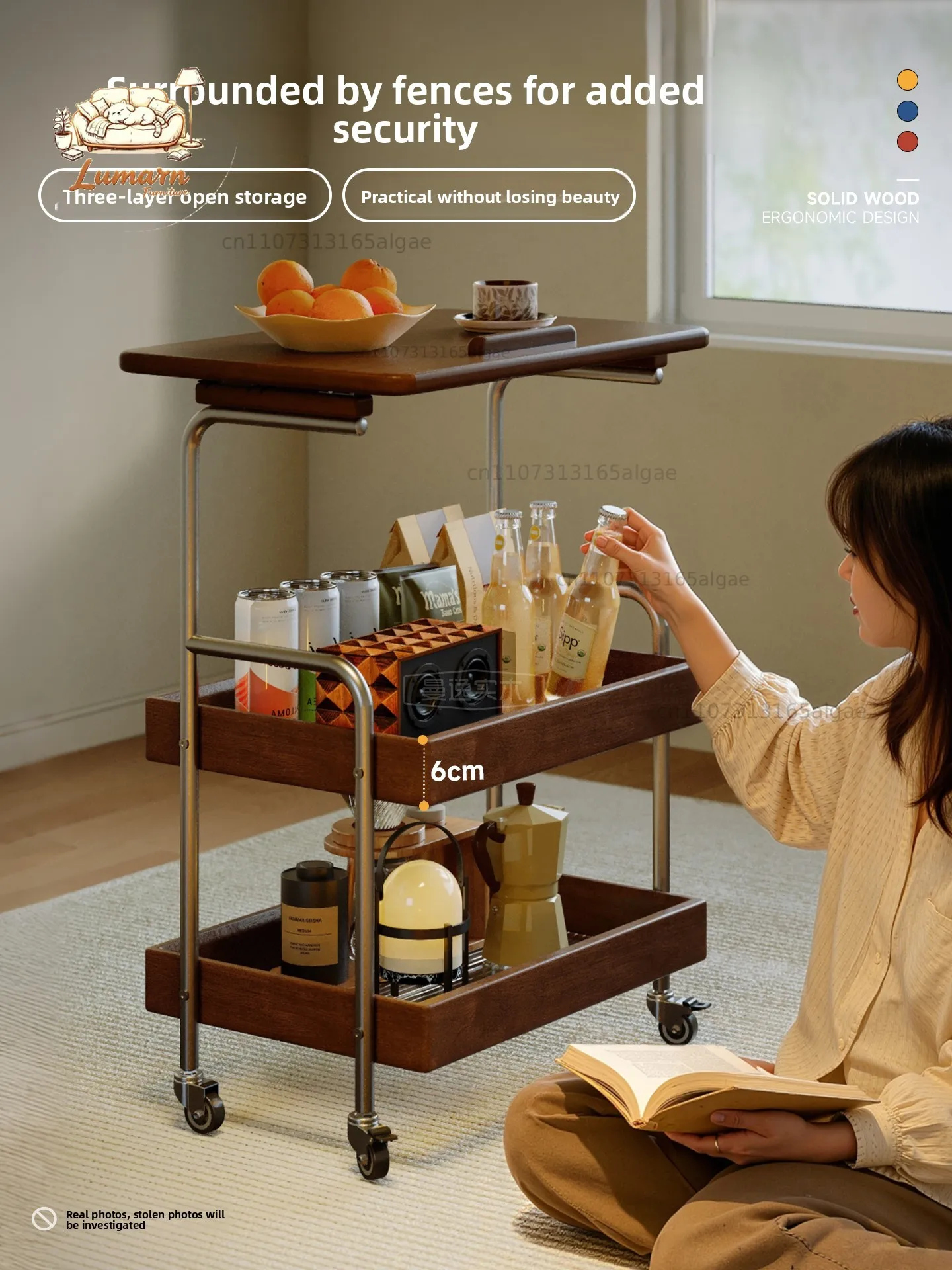 Removable side table folding coffee table trolley sofa side
