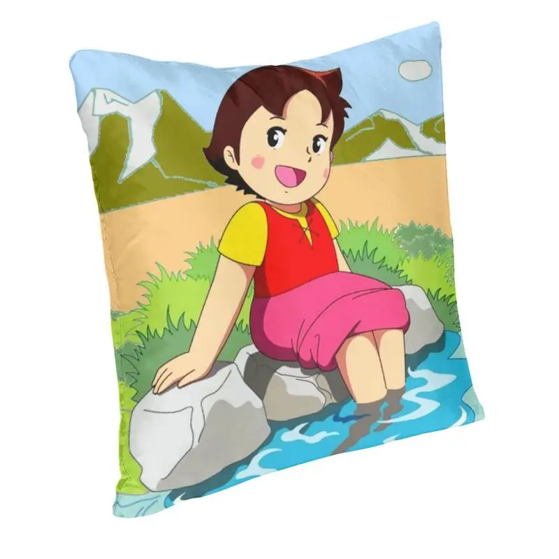Alps Mountain Girl Heidi Cushion Cover 40x40 Home Decorative Print Throw Pillow for Car Double Side
