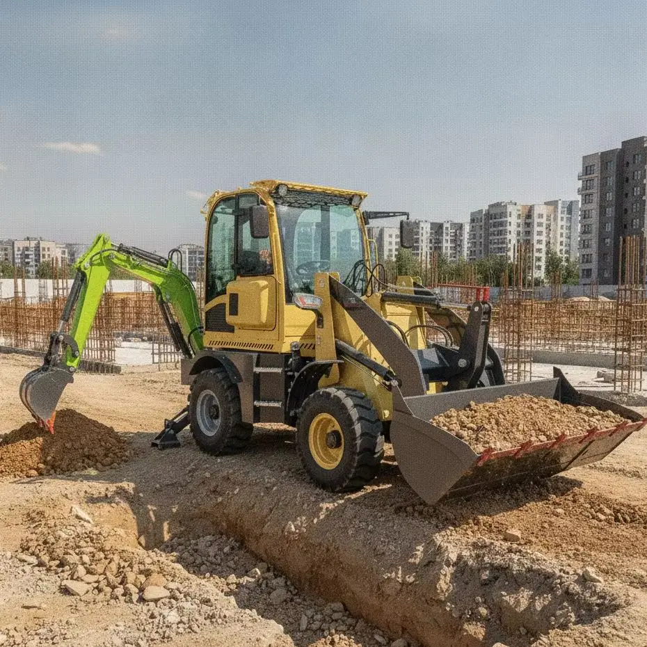

Custom Heavy Duty Backhoe Loader for Municipal Engineering CE Euro 5 Diesel Powered Machine