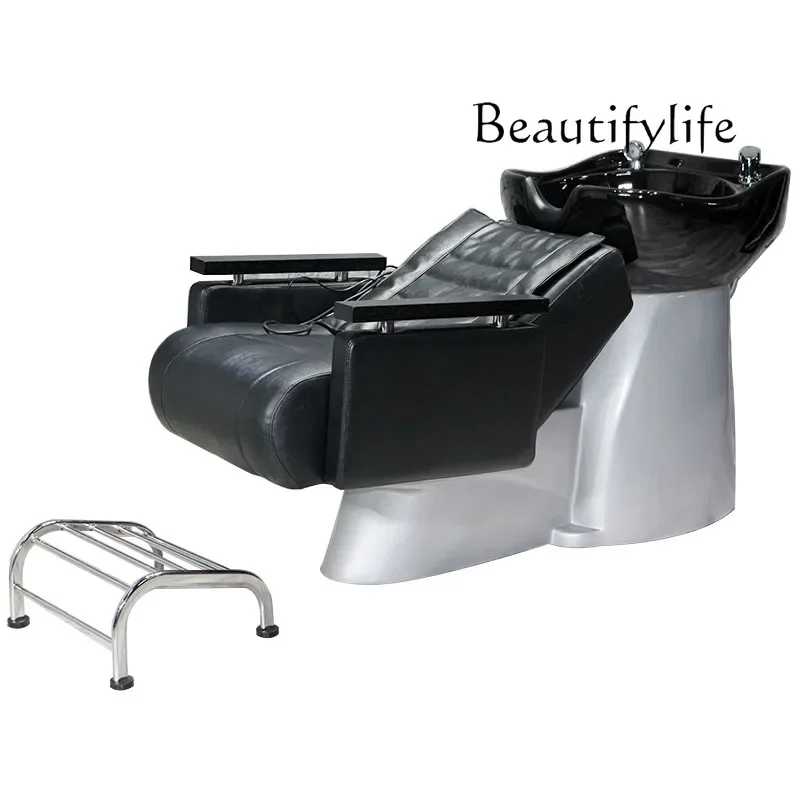 

Automatic Massage Barber Shop for Hair Salon Half-Lying FRP Ceramic Basin Bed High-Grade Shampoo Chair