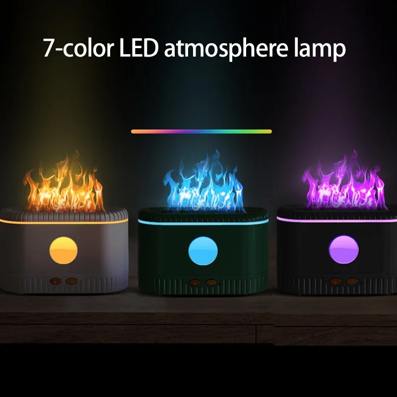 5V usb flame humidifier essential oil aroma diffuser with multi colour led Ambience lamp