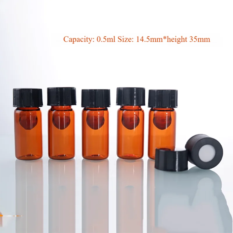 100PCS 0.5ml double-layered brown glass inner bottle sample filling bottle light-proof storage bottle