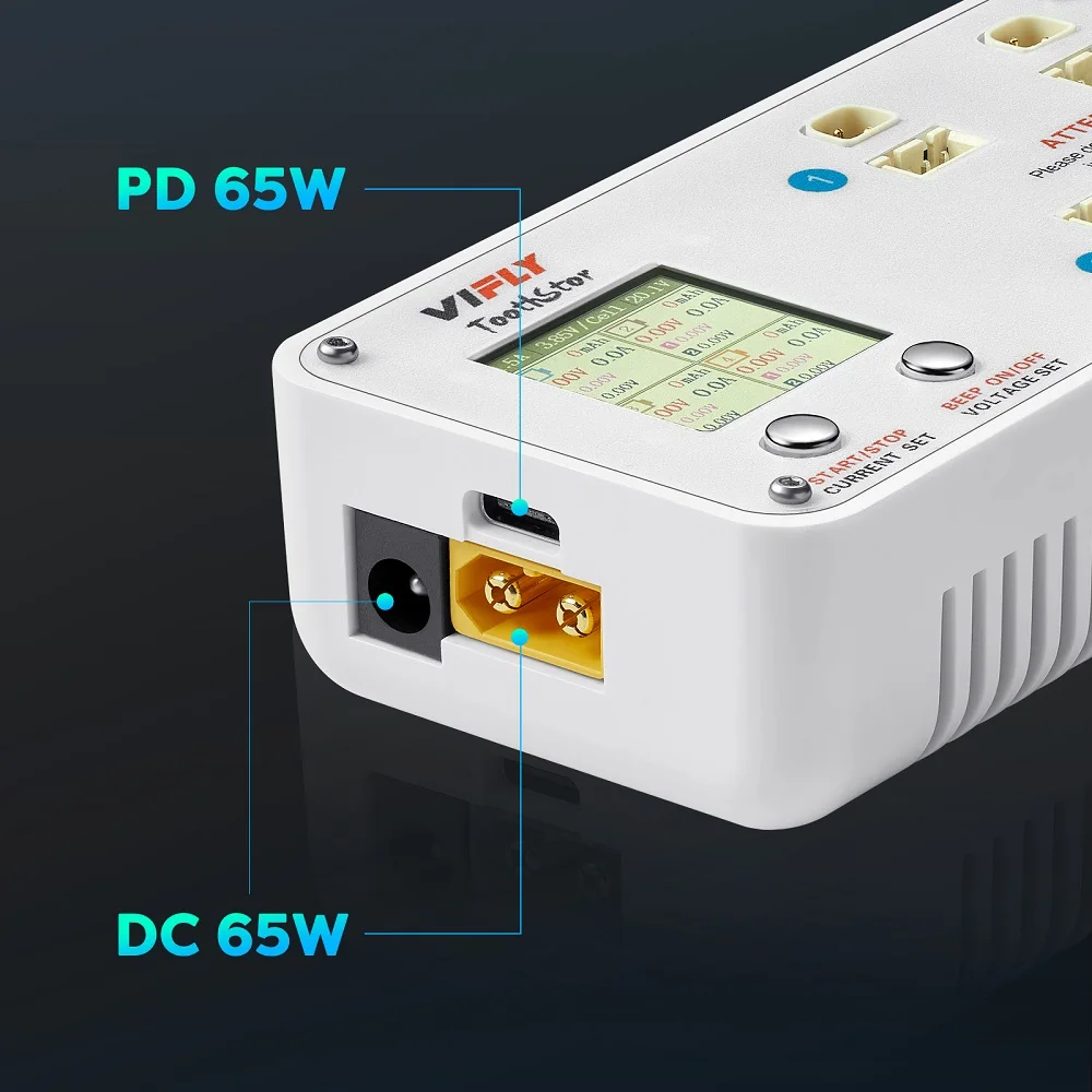 Vifly Zahnstocher-4 Port 2s Balance Ladegerät mit Speicher modus für Fpv Drohne