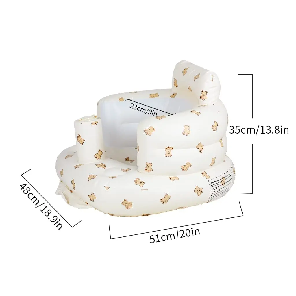 Inflatable Baby Bath Seat Soft PVC Infant Bath Chair Safety Support Seat for Baby Toddler Bathroom Shower Tub Bathing Assistant view 6