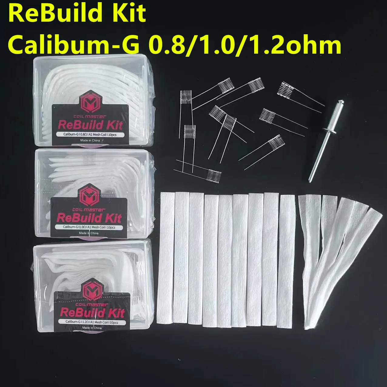 Caliburn G Rebuild Kit DIY Tool Meshed Coil 0.8ohm 1.0ohm 1.2ohm With Turbo Chill Coil Set Caliburn Rebuildable Coil Kit