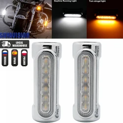 Motorcycle Highway Crash Bar Light Switchback Driving Light For Victory  Harley Road King Touring Amber LED Turn Signal Lamp