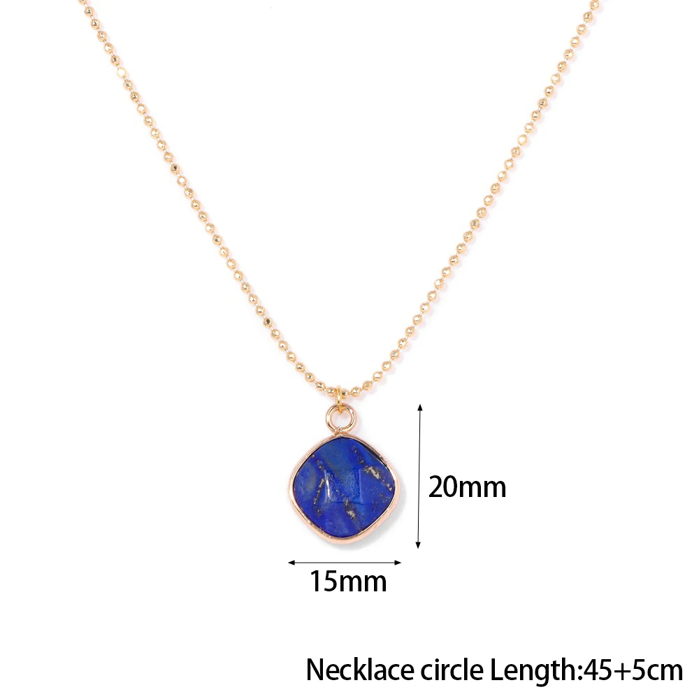 Multiple Shapes Lapis Lazuli Pendants Necklaces High Quality Gold Color Chain Necklace Natural Stone Charm Necklace Women Gift