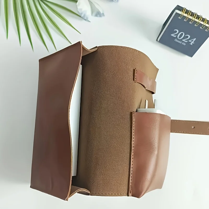 1 قطعة منظم متعدد المقصورات من جلد البولي يوريثان-حافظة ملحقات مدرسية محمولة للتكنولوجيا للكابلات والشواحن والتقليم وتخزين السفر المتين