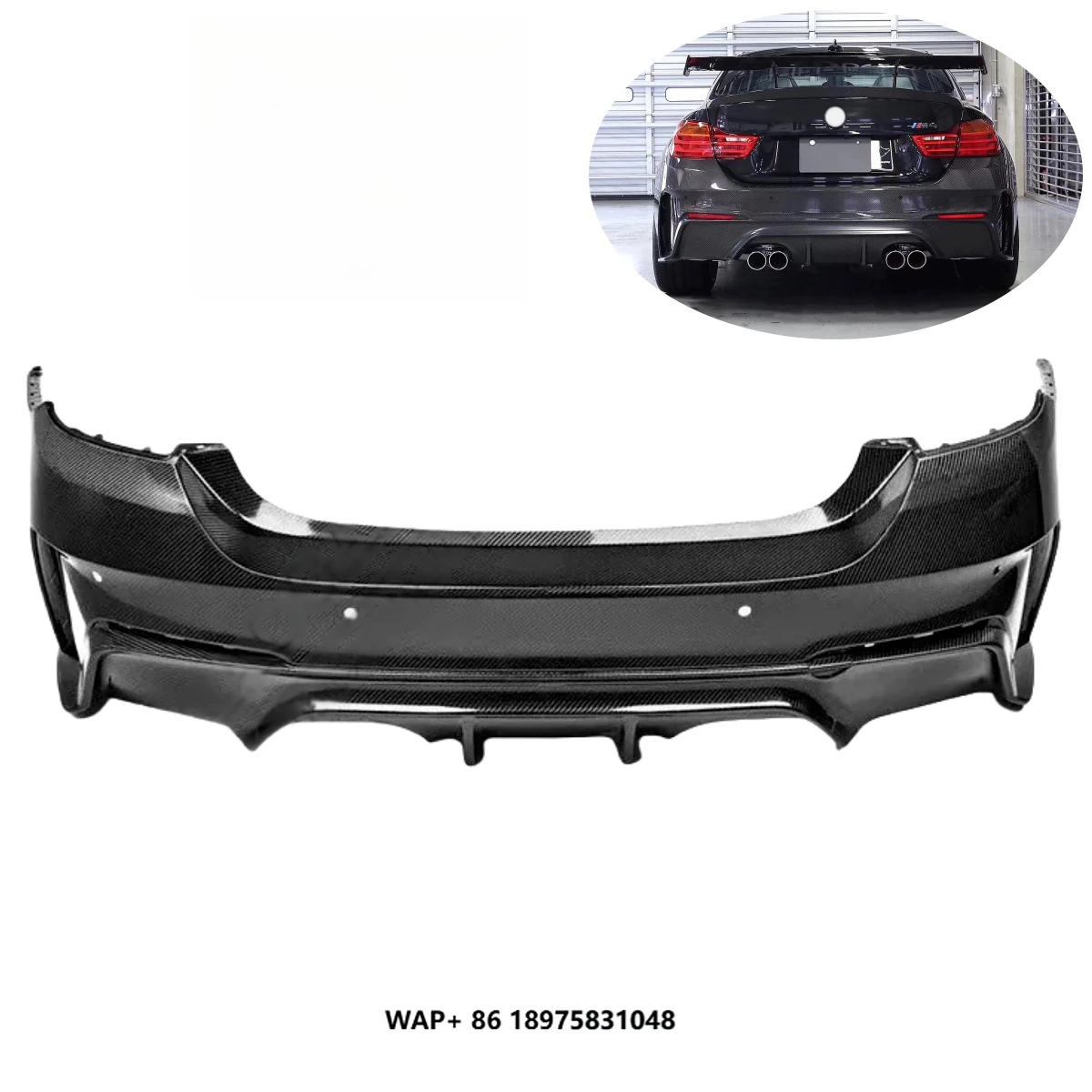 

F80 F82 F83 M3 M4 Body Kit with 3D Style Full Carbon Fiber Rear Bumper
