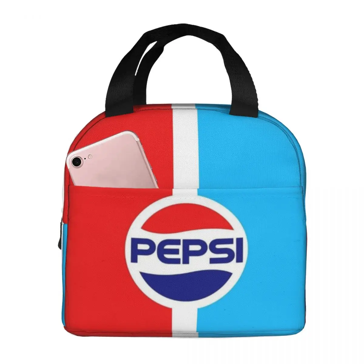 

P-Pepsi Portable Lunch Bag Food Thermal Box Durable Cooler Lunchbox with Shoulder Strap Picnic Bag Office