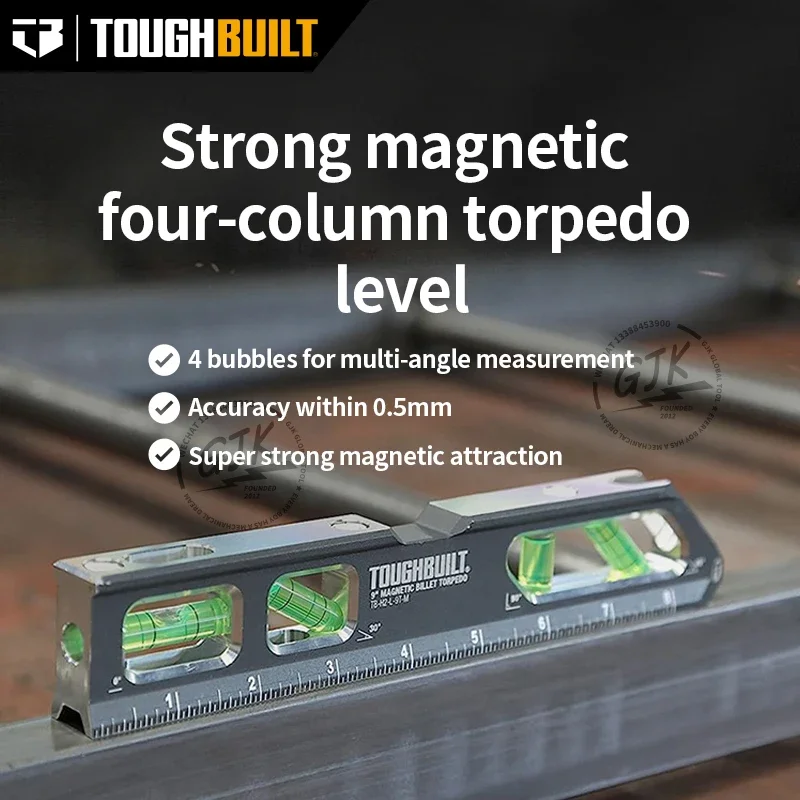 ToughBuilt 9-in Magnetic Billet Torpedo Level - (TB-H2-L-9T-M)