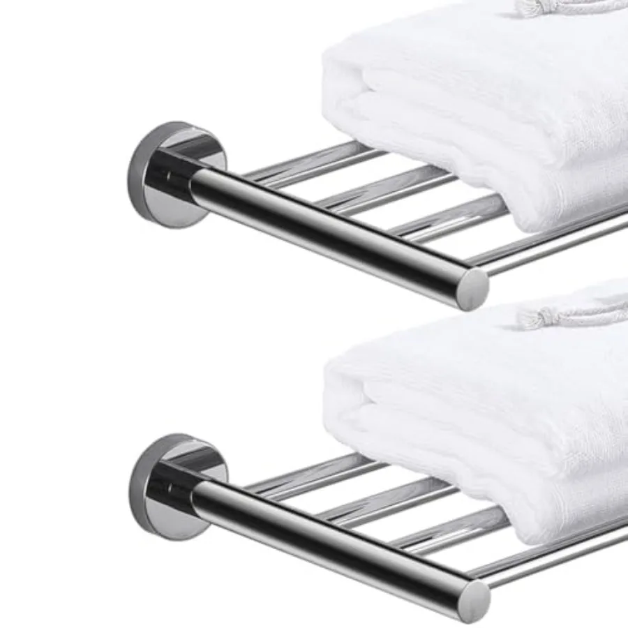 

2-Tier Hotel Towel Racks for Bathroom Wall Mounted Towel Shelf Bathroom Towel Rack