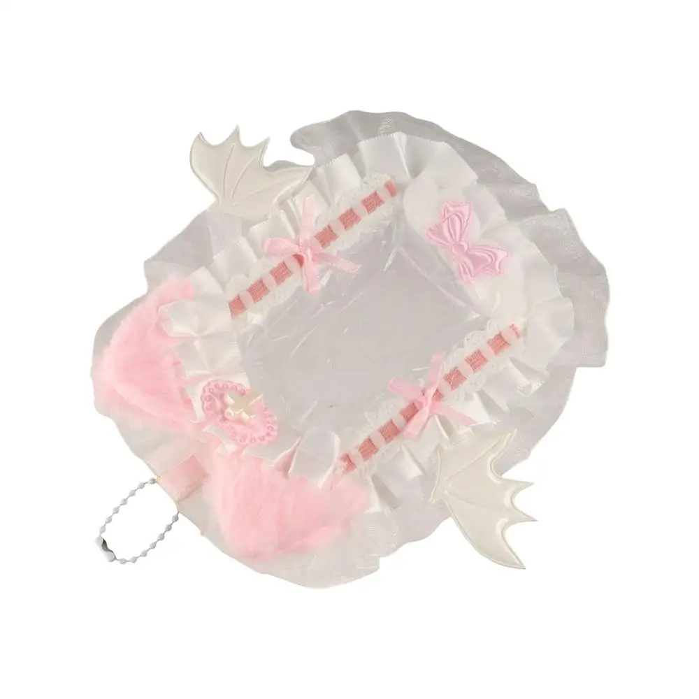 

Ins Стиль мультяшный плюшевый держатель для карт кошачье ухо крылья ангела защитный чехол для фото милый Diy Star Chasing кулон брелок для школы