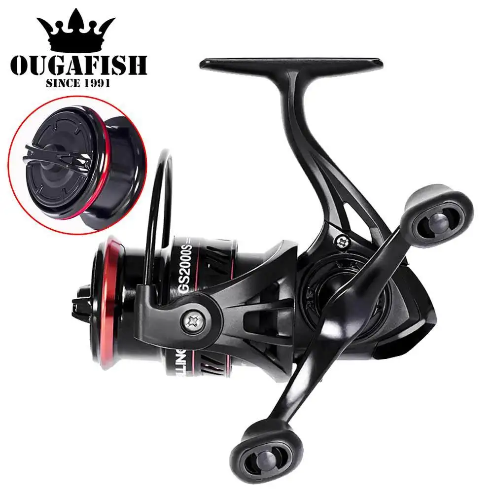 Stainless Steel Bearing Molinete Fishing Reel Spinning 5.3:1 8KG 8+1bb Drag Wheel Fishing Coil Shallow Spool Carrete De Pesca