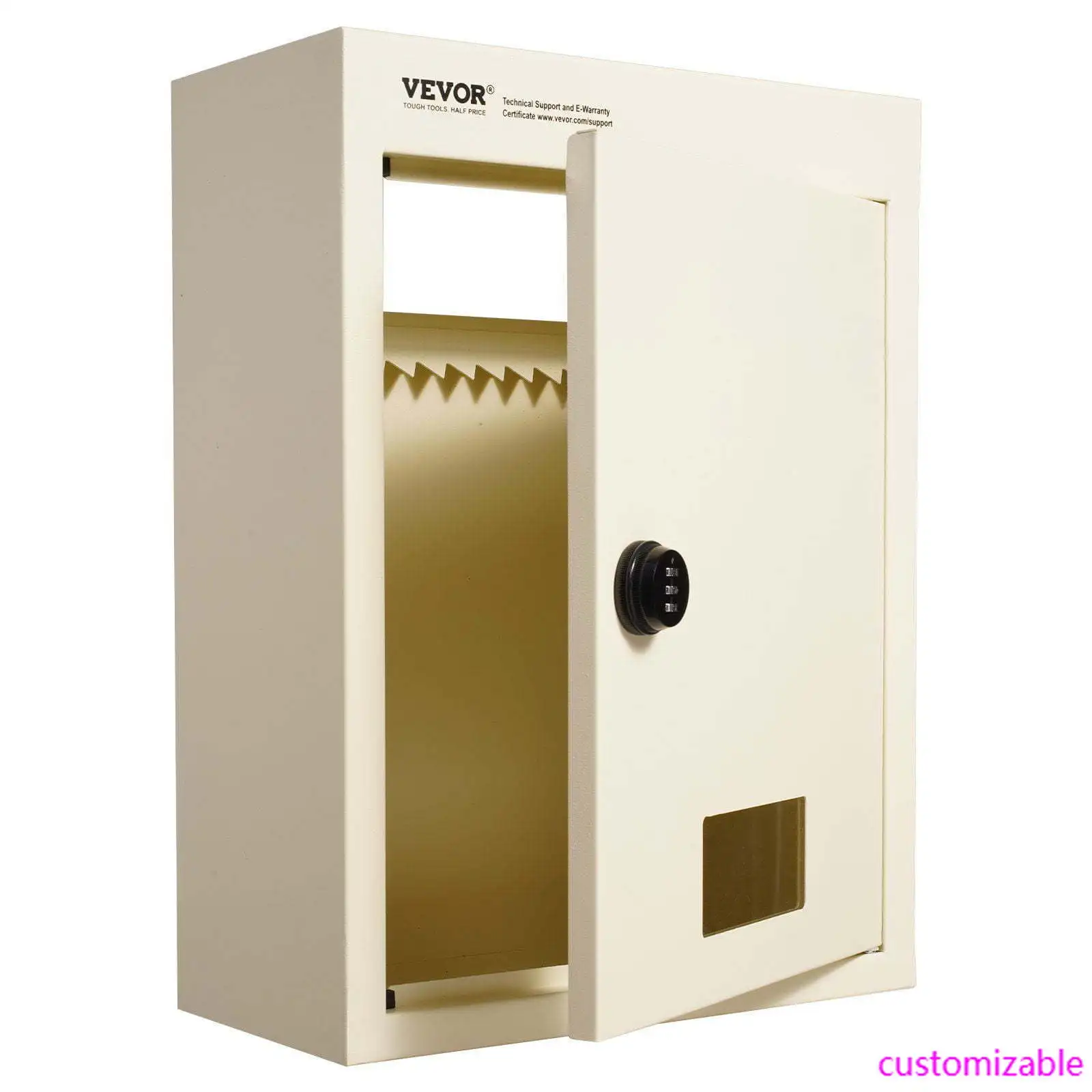 

Through The Wall Drop Box, Heavy Duty Steel Through the Wall Mailbox with 2.8-7.9" 13" Combination Lock, 12.5x6.3x16.9" Mail Dro