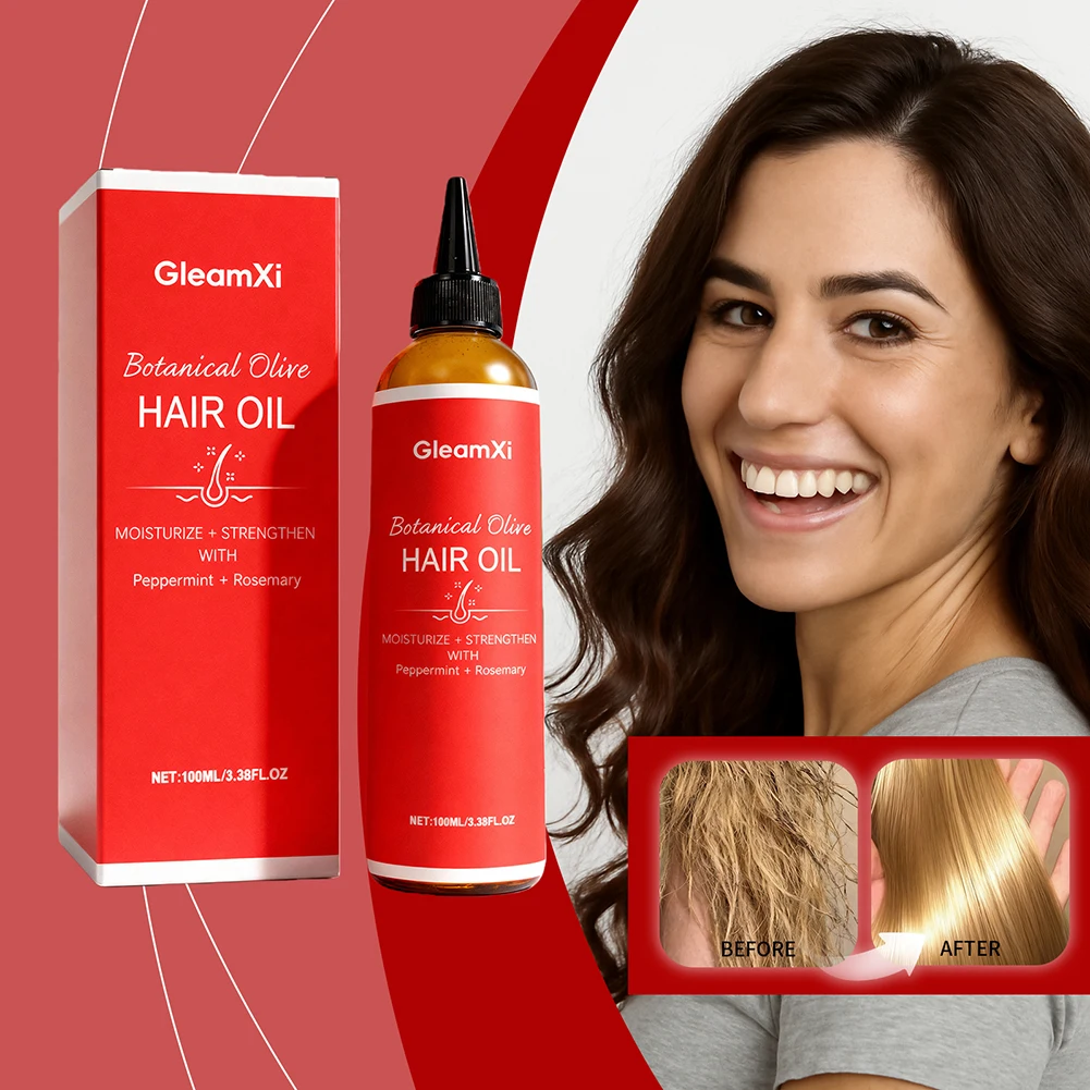 Aceite de Oliva para el Cabello, para Cuero Cabelludo Seco y con Frizz, Hidratación Profunda, Brillo Natural, Tratamientos Reparadores, Aceite Natural Orgánico para Suavizar el Cabello, 100 ml