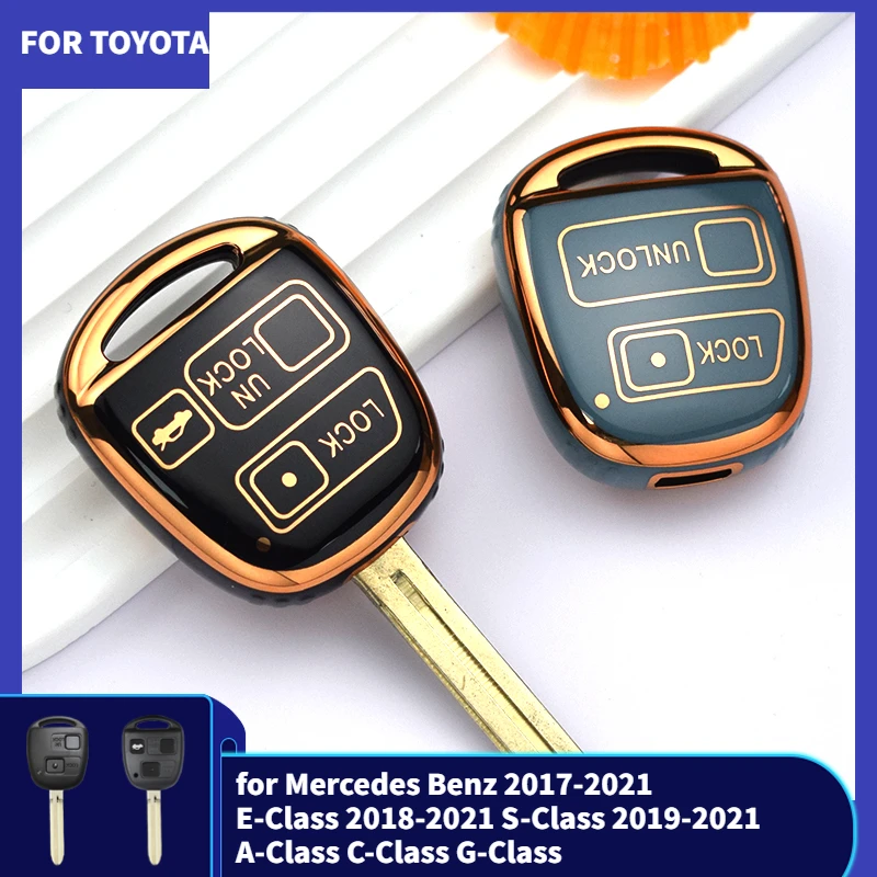 2 3 Buttons TPU Car Key Fob Case Cover Skin for TOYOTA CAMRY RAV4 Corolla PRADO YARIS Tarago for LEXUS Protector Keychain