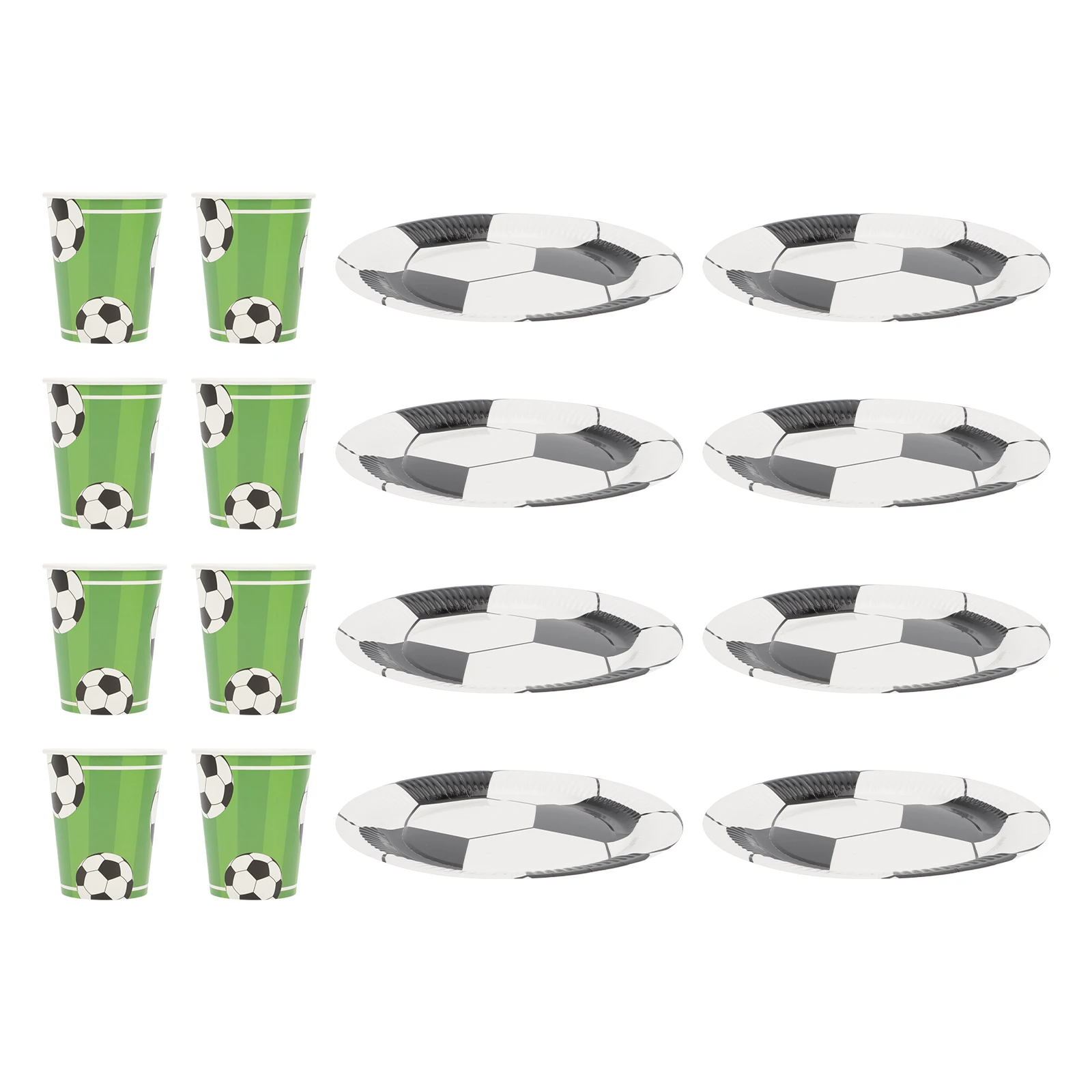 

1 set Party Dessert Plates Cups Decorative Theme Tableware Party Multi-Function Soccer Plates Dessert PlatesReusable