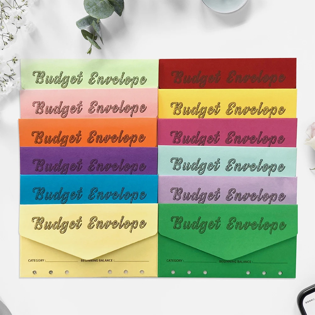 

12pcs Sulfuric Acid Paper Envelope Budget Planner Cash Envelopes Expense Tracking Sheets Financial Organizer Personal Use