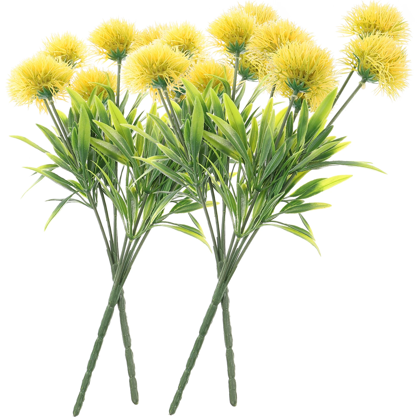 

4pcs Artificial Dandelion Realistic Plastic Indoor Decor Faux Artificial Flowers Picks Yellow Plants Home Office DIY Arrangement