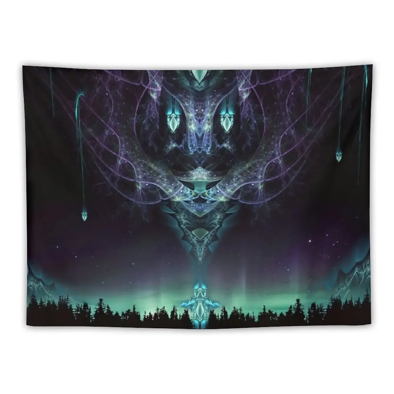 

Midnight Aura - Visionary Fractal Manipulation - Manafold Art Tapestry Aesthetic Room Decors Tapestry