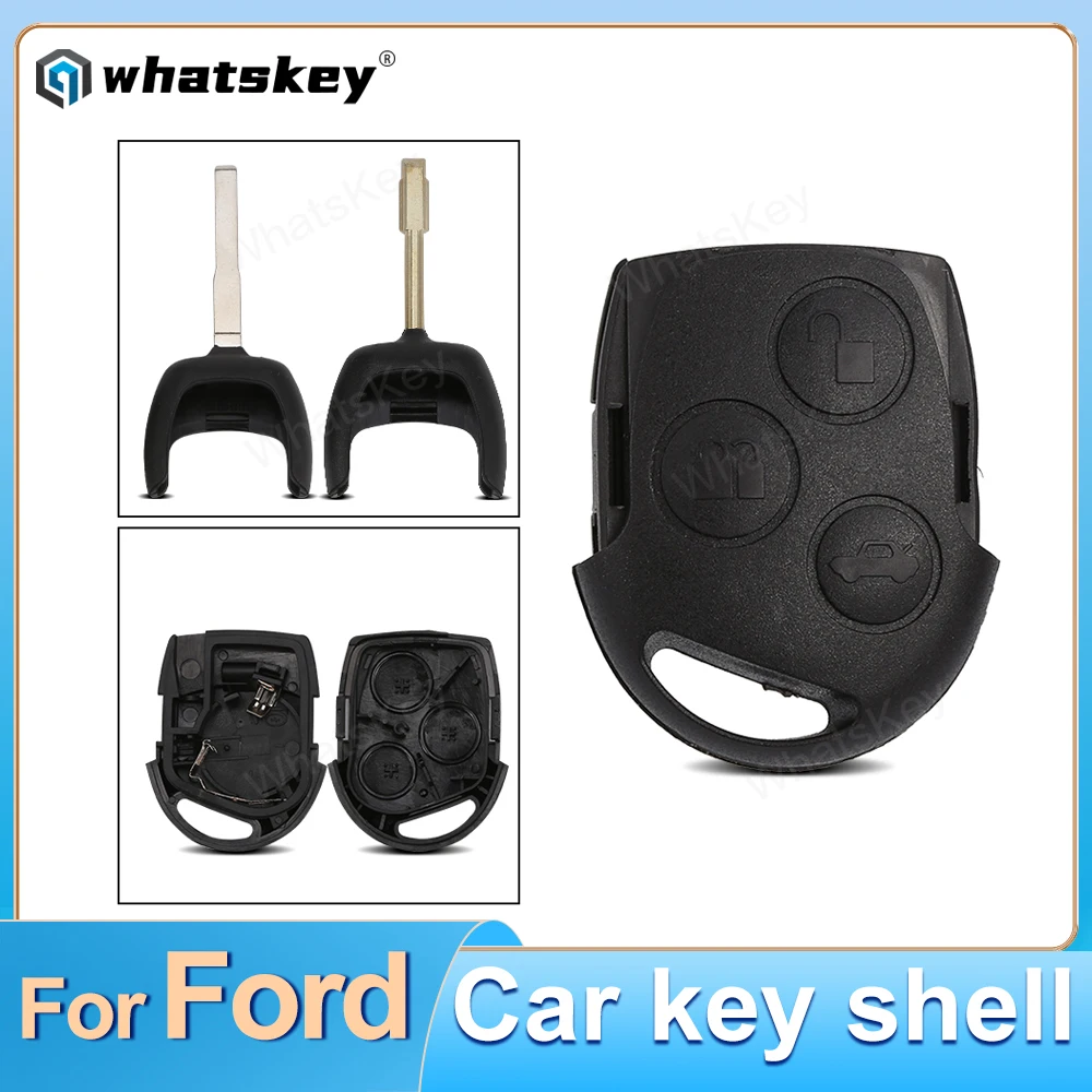 Whatskey 3 Button Remote Car Key Shell cover For Ford Mondeo Focus 2 3 Festiva Fiesta Transit Remote Key Case HU101 Blade FO21