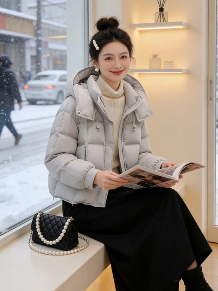 

Женская зимняя стеганая куртка-пуховик из хлопка, теплая повседневная модная куртка в корейском стиле, свободного кроя, с длинными рукавами