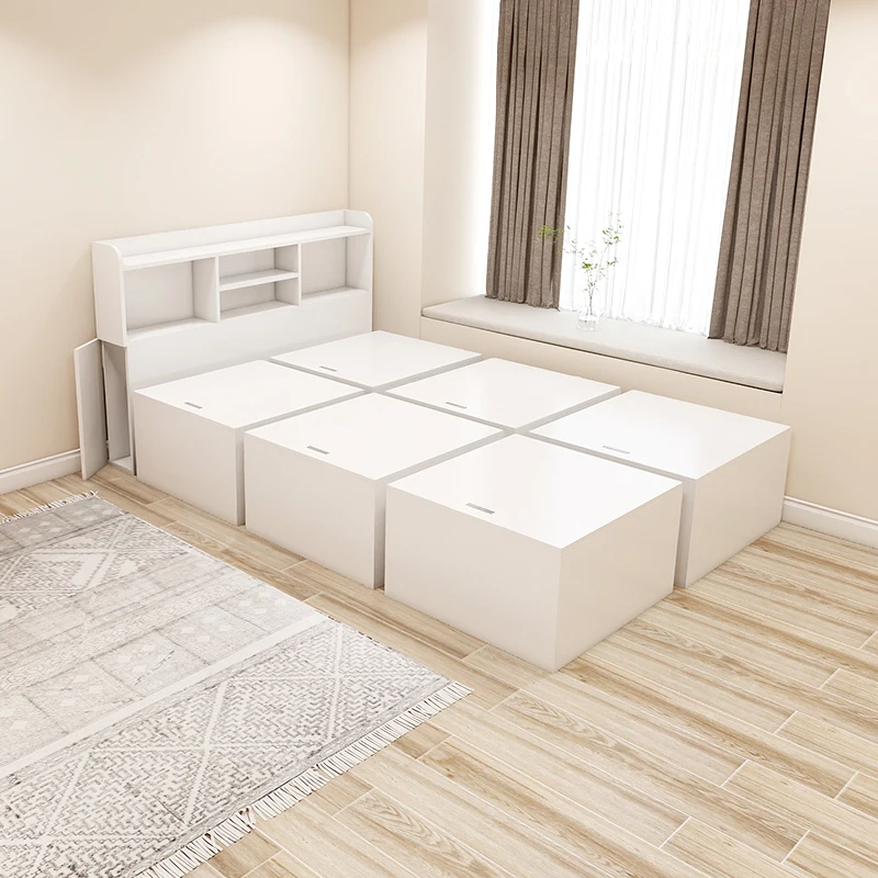 

Индивидуальный шкаф-кровать с татами в японском стиле, встроенная комбинация, напольная кровать для хранения в маленькой квартире, спальне, 1,2 м, одинарный b