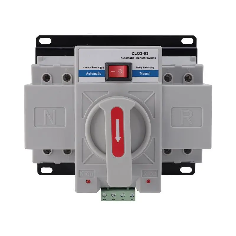 1Pcs 2P 63A 220V 50/60Hz Dual Power Manual Changeover Switch Miniature Circuit Breaker Automatic Transfer Switch
