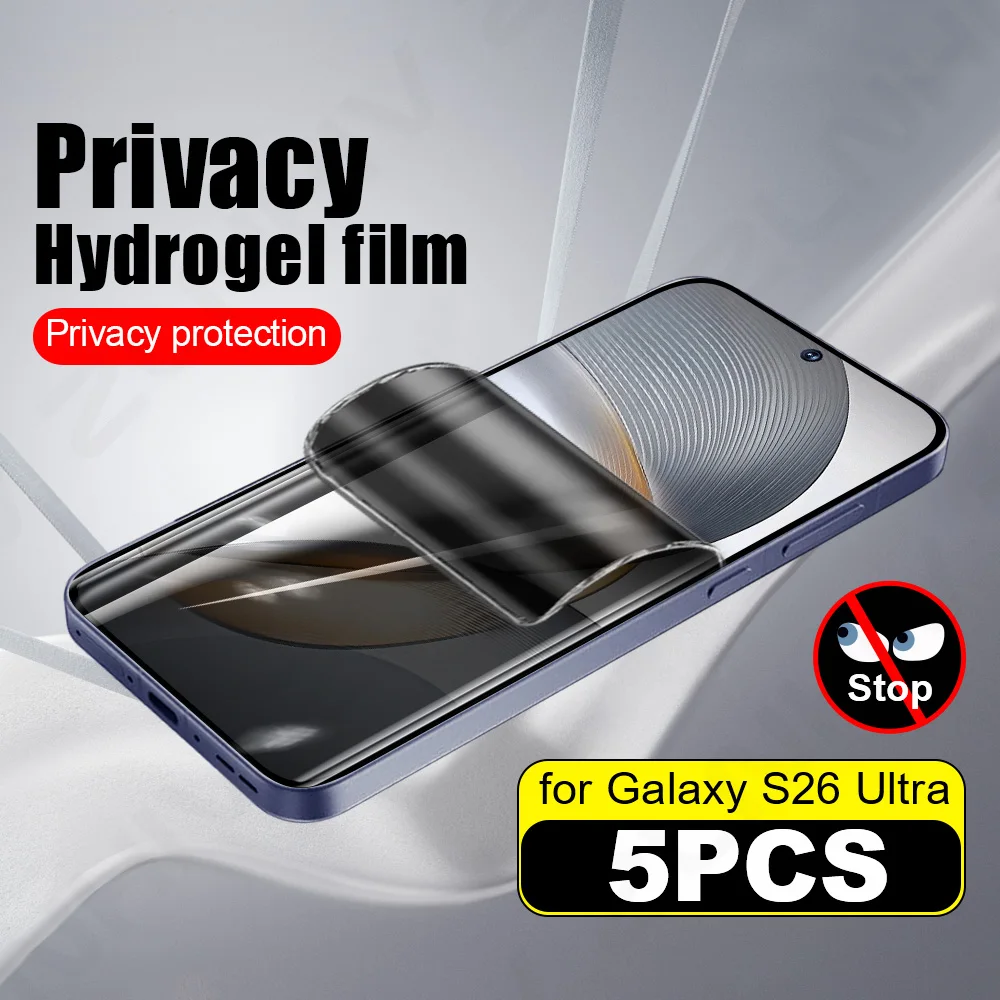 

5Pcs soft full cover For Samsung S26 Ultra Privacy protective film S25 plus phone screen protector S24 hydrogel film S23 S22 S21