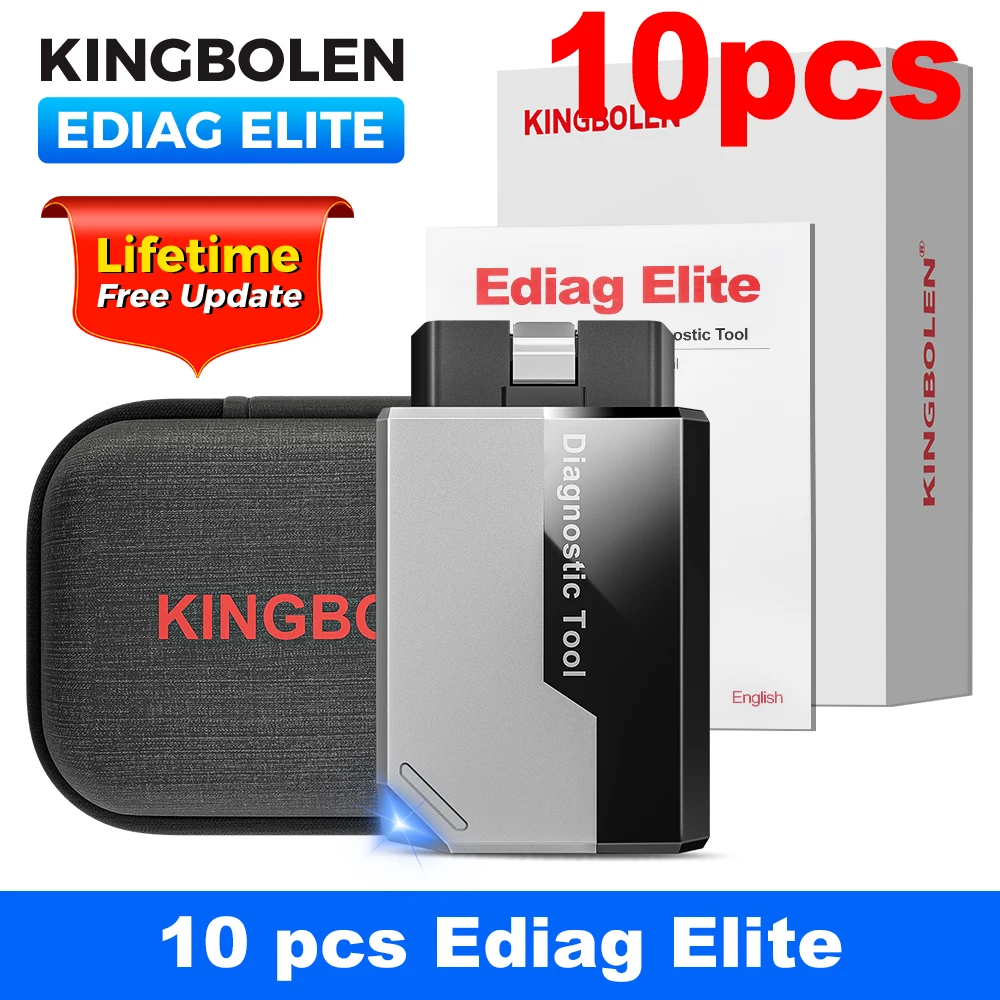 KINGBOLEN EDIAG Elite OBD2 Diagnosegerät Bluetooth,Auto Auslesegerät mit Vollständige System,15 Resets und Aktiver Test, Fahrzeugleistungstest für iPhone & Android,FCA und Can FD,Lebenslange Updates