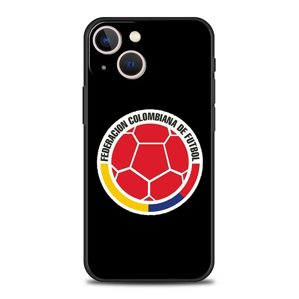 Colombia Flag Phone Case For iPhone Apple 15 14 13 12 11 Pro Max Mini 7 8 Plus XR XS X SE 2020 Black Silicone Cover Coque Funda