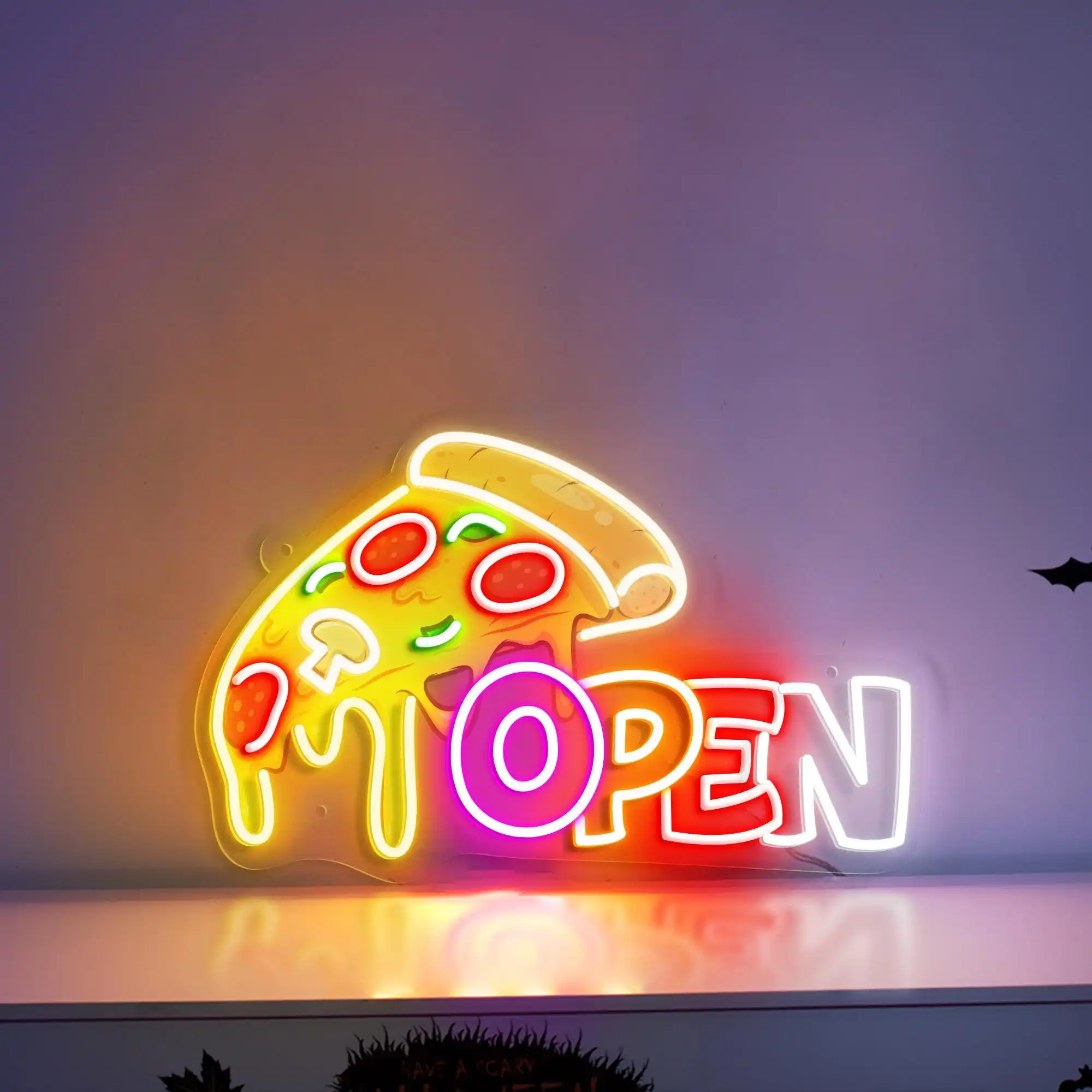 

Open Pizza Neon Sign Wall Art Decor Custom Business Shop Window Open Sign Wall Hnaging Restaurant Open Neon