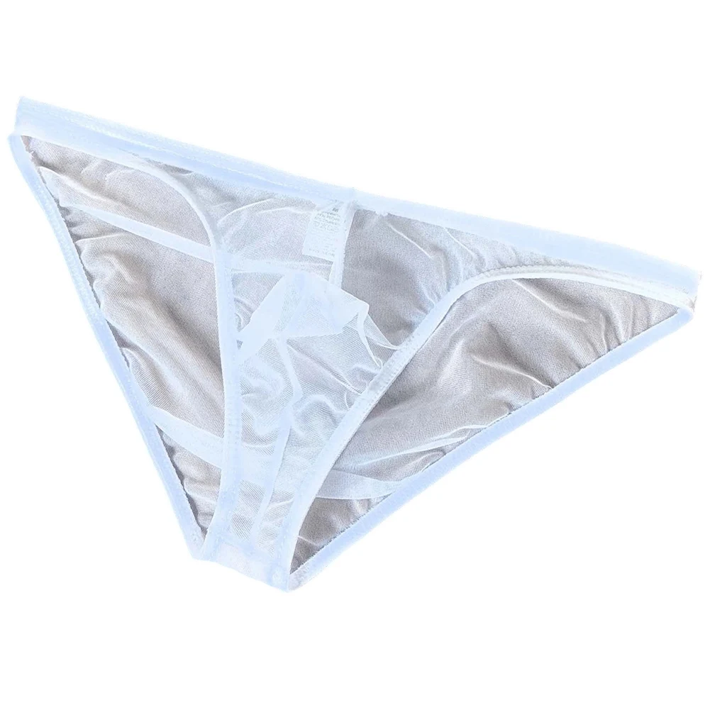 Daily Wear Mesh Briefs Sexy Breathable Pouch Panties Men Underwear See-through Thongs Mesh Fabric Transparent Design