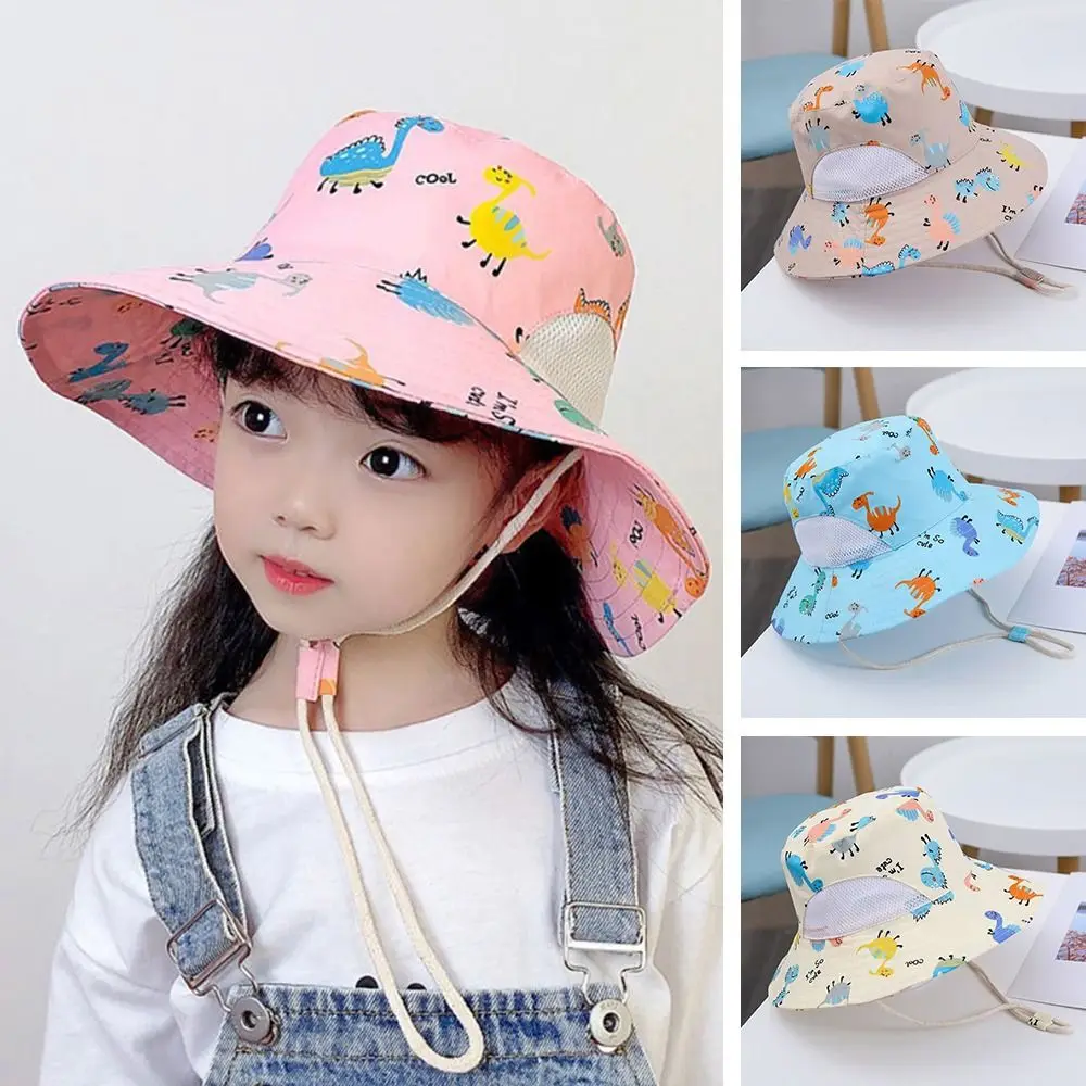 Summer Beach Cap Adjustable Sun Hat Wide Brim Cap UV Protection Children Bucket Hats