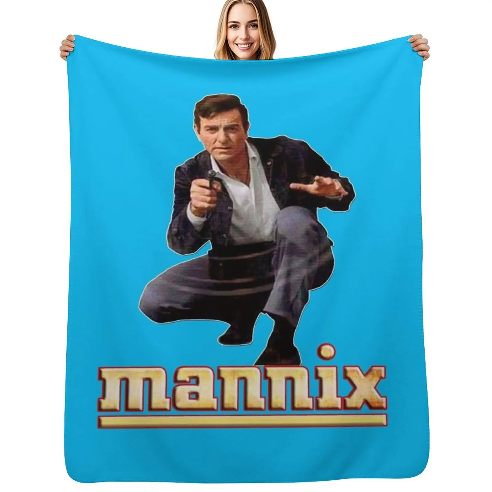 Mannix Retro Vintage 60s 70s Tribute Throw Blanket Manta ligera y acogedora para viajes, camping, picnic