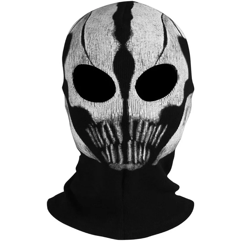 

COD Cotton Fabric Ghost Mask Balaclava Skull Hood Cowl Hood Winter Cyberpunk Mask Motorcycle Bike Cycling Hiking Outdoor