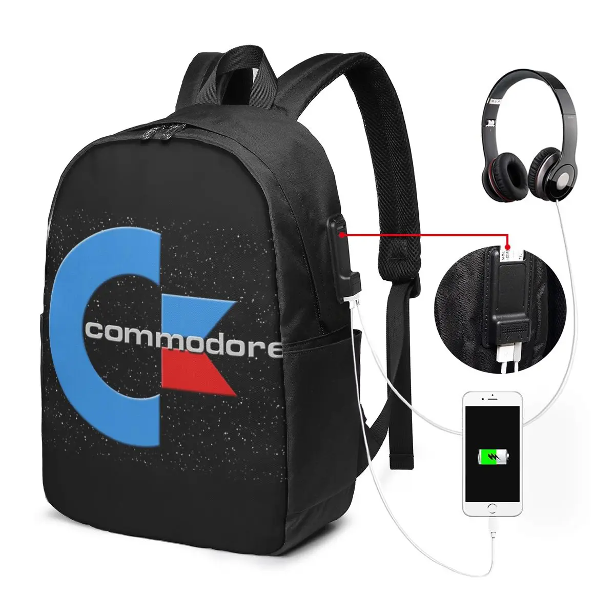 

CommodoreGo Back To Your Childhood Backpack Travel Notebook Bag Computer College Student School Bag Laptop Shoulder Bags