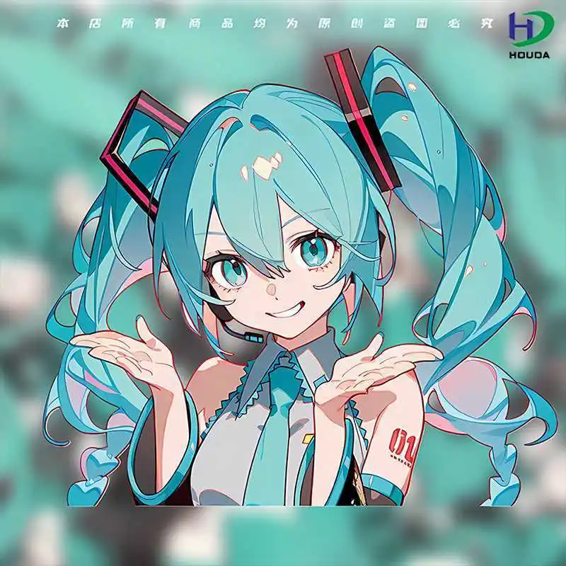 H atsune Miku MIKUอะนิเมะนิเมะกันน้ําการ์ตูนรถสติ๊กเกอร์ตกแต่งส่วนบุคคลยานพาหนะไฟฟ้าiPadสติ๊กเกอร์