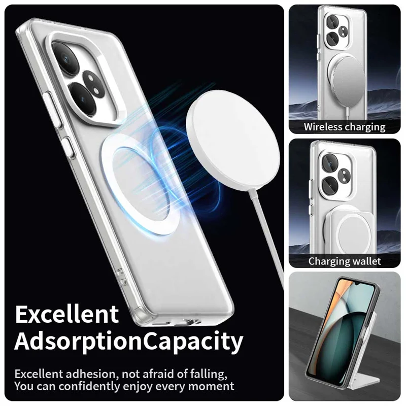 For Realme GT 6T GT6T 5G Case Magnetic Wireless Charge Magsafe Phone Case For Realmi Realmy GT 6 T RealmGT6T 5G 2024 Back Cover