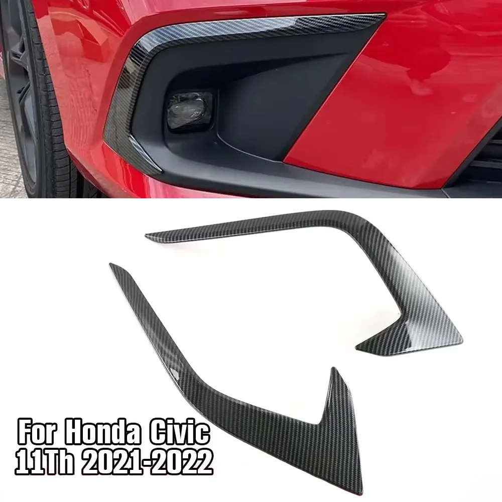 

Car Fog Lights Eyebrow Wind Knife Sticker ABS Front Bumper Splitter Spoiler Covers Trim for Honda Civic 11Th 2021-2022 Auto Part