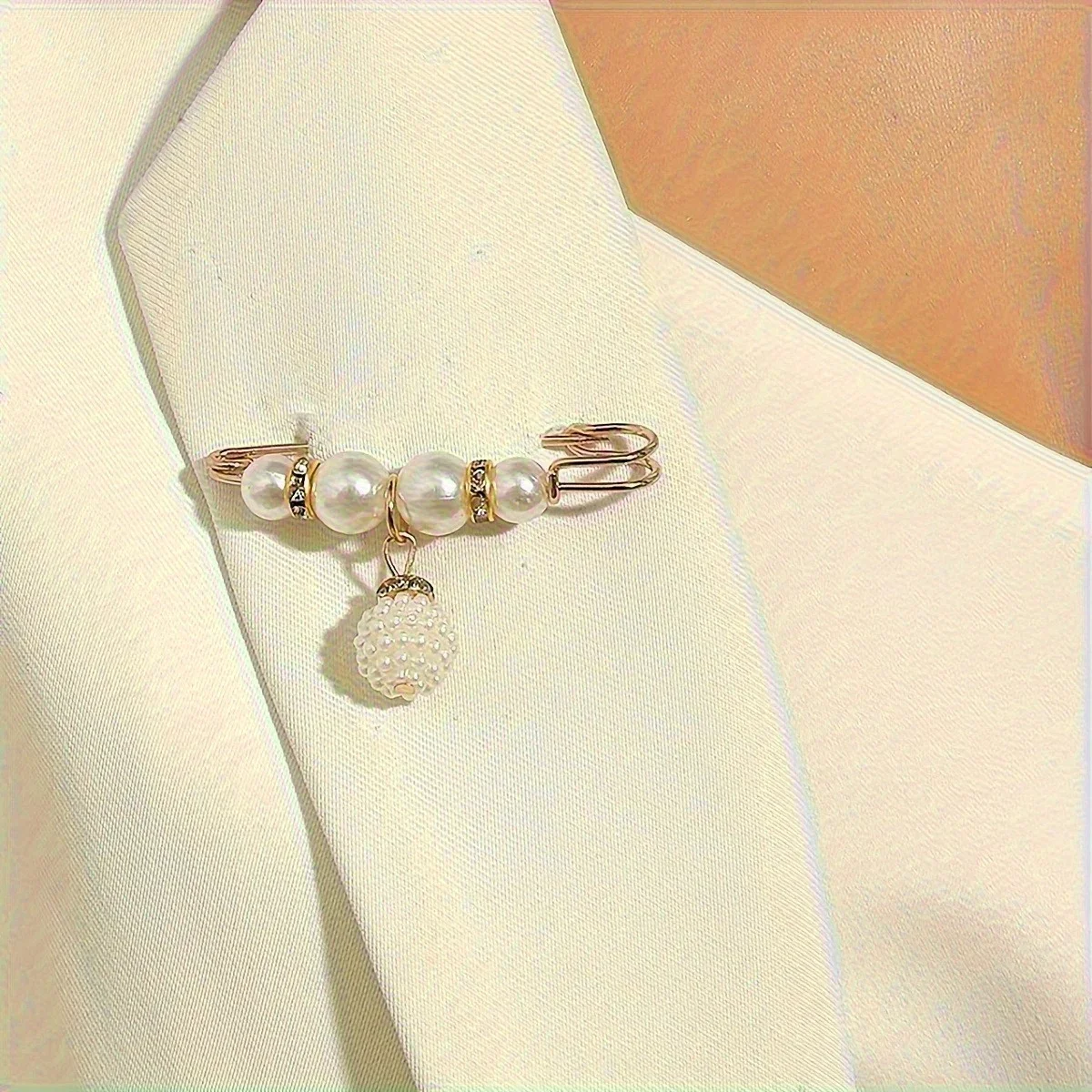 14-teiliges elegantes Broschen-Set mit Kunstperlen, aus Legierung und Kunststoff, unregelmäßige Form, geeignet für Kleider, Hüte, Schals usw. – Detail 3