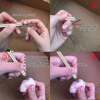 Puppenhaar-Nadelset zum Neubemalen von Babyköpfen, Reborn-Haarwurzelwerkzeug, Perückenherstellungszubehör 10 best sales Werkzeug zum Wiederverwurzeln - №2