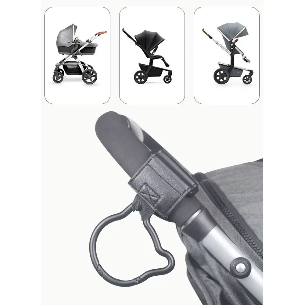 Creative Cartoon Bear Baby Stroller Hooks PU Solid Color Hanging Hook Cartoon Cart Organizer Stroller Accessories Baby